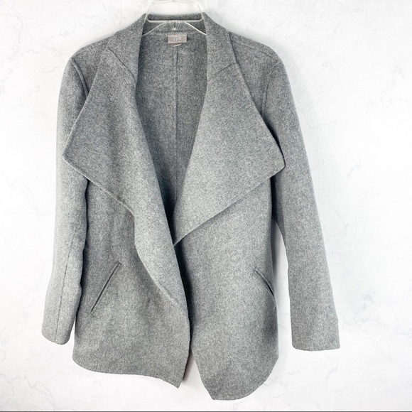 [J. Jill] Classic Gray Wool Wrap Jacket - Picture 1 of 3